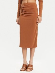 ViCOLO Spódnica midi UD0010 Brązowy Regular Fit. Brązowe spódnice ViCOLO, m, bez wzorów, z syntetyku, midi. Za 199,99 zł.