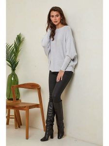 Joséfine Sweter "Hajos" w kolorze szarym rozmiar: S. Szare swetry oversize Joséfine, s, bez wzorów, z kaszmiru, bez ramiączek. Za 152,99 zł.