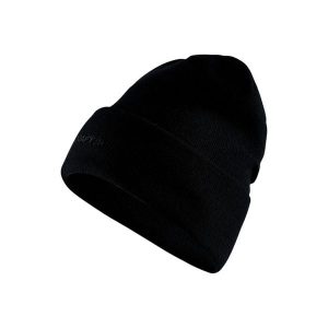 Czapka Craft Core Essence. Czarne czapki Craft, bez wzorów, sportowe. Za 126,50 zł.