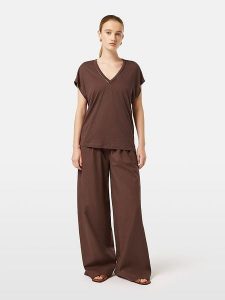 Scotch & Soda Koszulka w kolorze ciemnobrązowym rozmiar: XS. Brązowe bluzki Scotch & Soda, xs, bez wzorów, bez kołnierzyka, bez ramiączek. Za 87,40 zł.