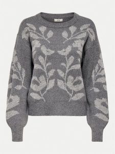 JDY Sweter Helga 15335460 Szary Regular Fit. Szare swetry klasyczne JDY, s, z syntetyku, bez kołnierzyka. Za 59,99 zł.