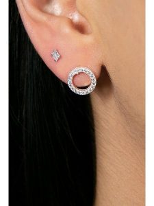 Lodie Silver Srebrne kolczyki-wkrętki z cyrkoniami rozmiar: onesize. Szare kolczyki Lodie Silver, z cyrkonią, srebrne. Za 39,99 zł.