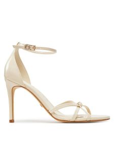 Guess Sandały FLJSPR PAF03 Beżowy. Brązowe sandały Guess, z aplikacjami, ze skóry, bez obcasa, na szpilce, bez zapięcia. Za 489,99 zł.