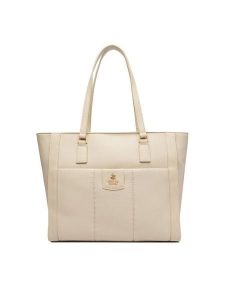 Beverly Hills Polo Club Torebka CEO-BHPC-C-021-09 Écru. Shopper bag Beverly Hills Polo Club, bez wzorów, z materiału, bez dodatków. Za 239,99 zł.
