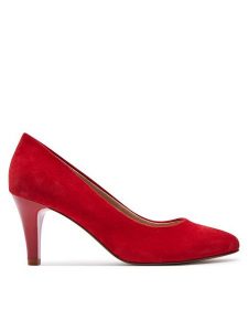 Caprice Szpilki 9-22405-42 Czerwony. Czerwone szpilki Caprice, bez wzorów, ze skóry, bez obcasa. Za 183,99 zł.