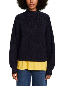 ESPRIT Sweter w kolorze granatowym rozmiar: L. Niebieskie swetry oversize ESPRIT, l, bez wzorów, z bawełny, bez ramiączek. Za 96,60 zł.