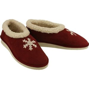 METEOR 081 ŚNIEŻYNKA bordo, Kapcie damskie. Czerwone kapcie Meteor, z aplikacjami. Za 62,99 zł.