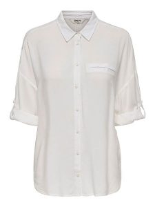 ONLY Koszula w kolorze białym rozmiar: XS. Białe koszule ONLY, xs, bez wzorów, z wiskozy, bez kołnierzyka, bez ramiączek. Za 57,06 zł.