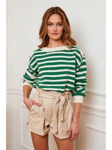 Plume Sweter "Jalove" w kolorze kremowo-zielonym rozmiar: M. Zielone swetry oversize Plume, m, bez wzorów, bez ramiączek. Za 131,43 zł.