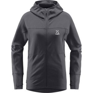 Damska Turystyka Bluza z Kapturem Lekka Oddychająca Haglöfs Betula Hood. Szare bluzy Haglöfs, bez wzorów, z kapturem. Za 299,00 zł.