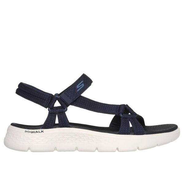 Sandały damskie Skechers Go Walk Flex-Sublime. Niebieskie sandały Skechers, bez wzorów, bez obcasa, bez zapięcia. Za 289,50 zł.