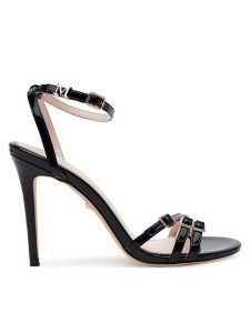 Marciano Guess Sandały 5GGZ27 7231A Czarny. Czarne sandały Marciano Guess, z aplikacjami, ze skóry, bez obcasa, na szpilce, bez zapięcia. Za 549,99 zł.