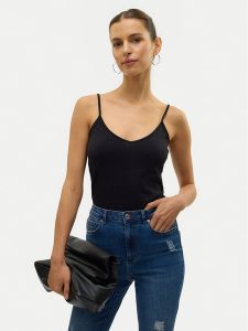 Vero Moda Top My Soft 10152911 Czarny Regular Fit. Czarne topy Vero Moda, xl, bez wzorów, z bawełny, bez kołnierzyka, bez ramiączek. Za 49,99 zł.