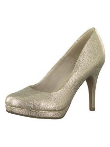 Tamaris Czółenka w kolorze złotym rozmiar: 40. Żółte czółenka Tamaris, bez wzorów, bez obcasa, na platformie, bez zapięcia. Za 136,78 zł.