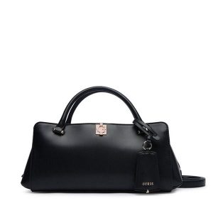 Torebka Guess. Czarne kuferki Guess, z aplikacjami, bez dodatków. Za 634,99 zł.