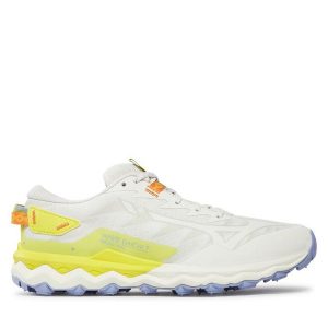 Buty do biegania Mizuno. Białe buty sportowe Mizuno, bez wzorów, bez zapięcia, do biegania, mizuno wave. Za 309,99 zł.