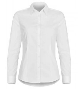 Clique Stretch Shirt L/S Women – koszula stretch z długim rękawem. Białe koszule CLIQUE, l, bez wzorów, z bawełny, bez kołnierzyka, bez ramiączek. Za 200,07 zł.