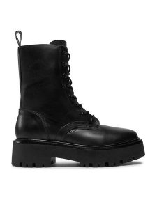 KARL LAGERFELD Trapery KL43455 Czarny. Czarne buty zimowe KARL LAGERFELD, ze skóry, bez obcasa, bez zapięcia. Za 909,99 zł.