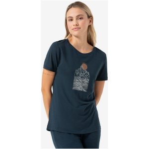 Koszulka z krótkim rękawem damska SUPER.NATURAL Preikestolen Cliffs Tee. Niebieskie koszulki sportowe super.natural, bez wzorów, bez ramiączek. Za 183,53 zł.