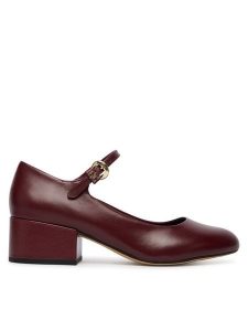 Tommy Hilfiger Czółenka Heeled Maryjane Buckle FW0FW09347 Bordowy. Czerwone czółenka TOMMY HILFIGER, bez wzorów, ze skóry, bez obcasa, bez zapięcia. Za 529,99 zł.