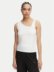Liu Jo Beachwear Top VA6033 JS360 Biały Regular Fit. Białe topy Liu Jo Beachwear, xl, bez wzorów, z wiskozy, bez kołnierzyka, bez ramiączek. Za 199,99 zł.