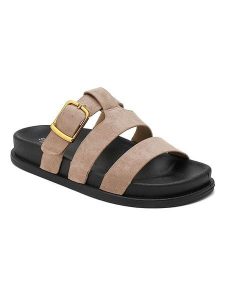 Sixth Sens Klapki w kolorze beżowym rozmiar: 36. Brązowe klapki Sixth Sens, bez wzorów, z otwartym noskiem, bez obcasa. Za 104,99 zł.