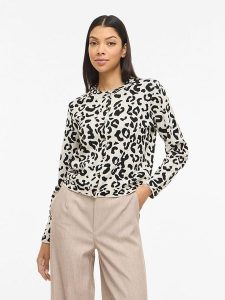 Vila Kardigan "Vimayas" w kolorze kremowo-czarnym rozmiar: XS. Brązowe kardigany Vila, z materiału. Za 83,62 zł.