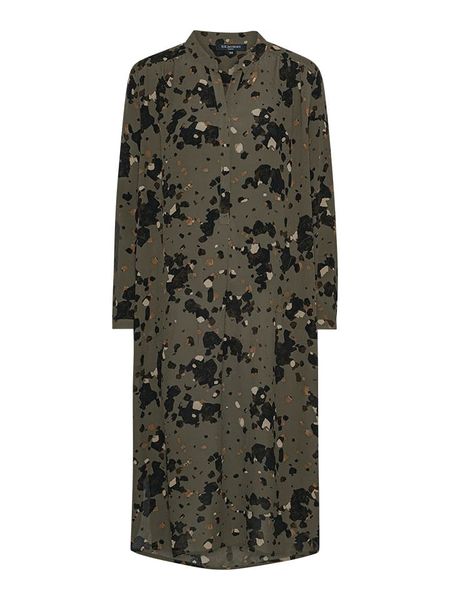 Ilse Jacobsen Sukienka w kolorze oliwkowo-czarnym rozmiar: 42. Brązowe sukienki Ilse Jacobsen, bez wzorów, z wiskozy, bez kołnierzyka, bez ramiączek, midi. Za 200,60 zł.