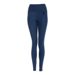 Damskie legginsy Joma Power. Niebieskie legginsy JOMA, bez wzorów, z materiału, z podwyższonym stanem, długie. Za 220,00 zł.