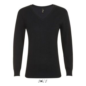 Sweter damski Sol's Glory. Czarne swetry klasyczne SOL'S, na zimę, s, bez kołnierzyka. W wyprzedaży za 171,70 zł.