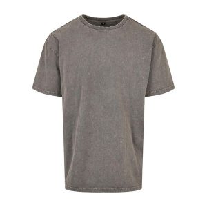 Koszulka Unisex Adult Acid Wash Heavy Oversized T-shirt. Szare bluzki BUILD YOUR BRAND, s, bez wzorów, sportowe, bez kołnierzyka, bez ramiączek. Za 99,99 zł.
