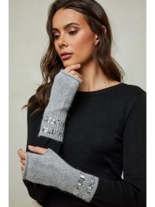Soft Cashmere Rękawiczki w kolorze szarym rozmiar: onesize. Szare rękawiczki Soft Cashmere, bez wzorów, prążkowane. Za 105,38 zł.