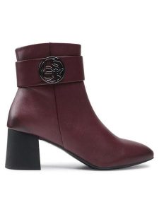 Lasocki Botki 0539-01 Bordowy. Czerwone botki Lasocki, bez wzorów, ze skóry, bez obcasa, na słupku, bez zapięcia. Za 329,99 zł.