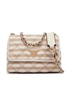 Guess Torebka Giully II Mini HWAG96 73740 Beżowy. Brązowe listonoszki Guess, z aplikacjami, z materiału, bez dodatków. Za 549,99 zł.