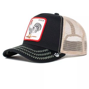 Czapka z daszkiem Goorin Bros. The Cock Black Trucker 101-0378-BLK. Czarne czapki Goorin Bros, bez wzorów, sportowe. Za 144,00 zł.