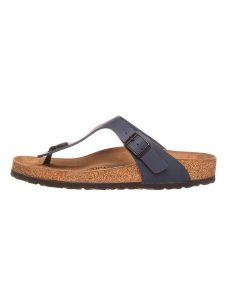 Birkenstock Japonki "Gizeh" w kolorze granatowym rozmiar: 35. Niebieskie klapki Birkenstock, bez wzorów, z otwartym noskiem, bez obcasa. Za 262,29 zł.
