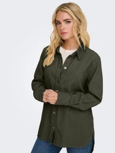 JDY Koszula sztruksowa w kolorze khaki rozmiar: XS. Brązowe koszule JDY, xs, bez wzorów, z bawełny, bez kołnierzyka, bez ramiączek. Za 184,95 zł.