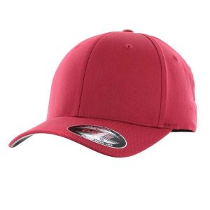 Wełniana Czapka Z Grzebieniem. Czerwone czapki FLEXFIT, bez wzorów, z wełny, sportowe. Za 74,99 zł.