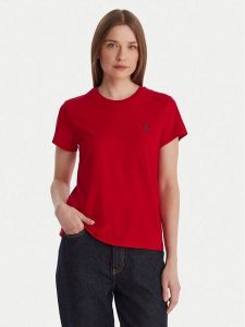 Polo Ralph Lauren T-Shirt 211B14605006 Czerwony Classic Fit. Czerwone t-shirty Polo Ralph Lauren, s, bez wzorów, z bawełny, bez kołnierzyka, bez ramiączek. Za 265,99 zł.