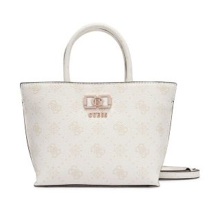 Torebka Guess. Białe kuferki Guess, z aplikacjami, bez dodatków. Za 584,99 zł.