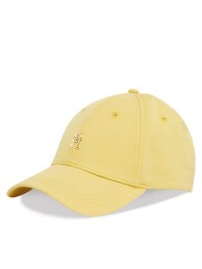 Tommy Hilfiger Czapka z daszkiem Elevated Chic Cap AW0AW17128 Żółty. Żółte czapki TOMMY HILFIGER, bez wzorów, z bawełny. Za 119,99 zł.