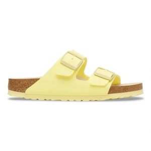 BIRKENSTOCK Arizona BFBC Popcorn Klapki damskie. Żółte klapki Birkenstock, bez wzorów, bez obcasa. Za 399,99 zł.
