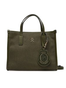 Tommy Hilfiger Torebka City Small Tote Melton AW0AW17852 Khaki. Brązowe torebki klasyczne TOMMY HILFIGER, bez wzorów, z materiału, bez dodatków. Za 479,99 zł.
