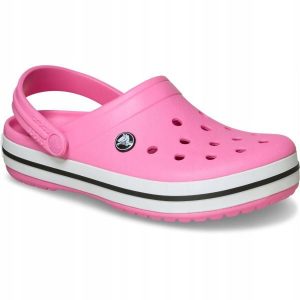 Crocs Damskie Buty Chodaki Klapki Crocband 11016 Clog. Białe klapki Crocs, bez wzorów, z materiału, bez obcasa. Za 289,99 zł.
