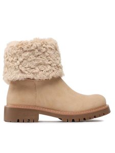 Jenny Fairy Trapery WS5628-08 Beżowy. Brązowe buty zimowe Jenny Fairy, ze skóry, bez obcasa, bez zapięcia. Za 179,99 zł.