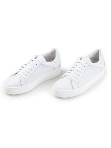 Anna Morellini Skórzane sneakersy "Eugella" w kolorze białym rozmiar: 40. Białe trampki Anna Morellini, bez wzorów, bez zapięcia. Za 342,60 zł.