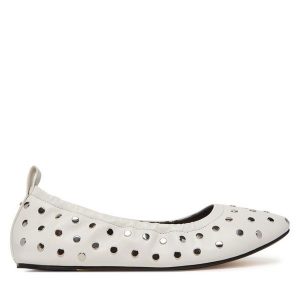 Baleriny MICHAEL Michael Kors. Białe balerinki MICHAEL Michael Kors, bez wzorów, bez obcasa, bez zapięcia. Za 459,99 zł.