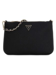 Guess Kopertówka w kolorze czarnym - 24 x 14 x 1,5 cm rozmiar: onesize. Czarne torebki wieczorowe Guess, z aplikacjami, z materiału, bez dodatków. Za 226,10 zł.