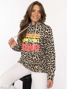 Zwillingsherz Bluza "AOP Leo Strong" w kolorze beżowym rozmiar: S. Brązowe bluzy Zwillingsherz, s, bez wzorów, z kapturem. Za 169,95 zł.