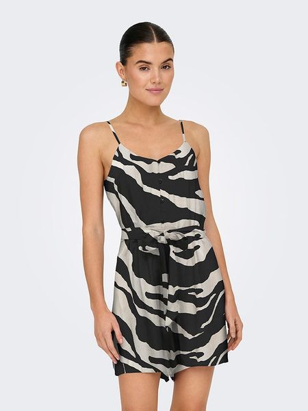 ONLY Kombinezon w kolorze czarno-szarym rozmiar: XL. Czarne kombinezony ONLY, s, bez wzorów, z tkaniny, klasyczne, bez kołnierzyka, bez ramiączek. Za 78,47 zł.